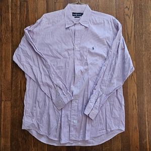 Mens Purple Stripe Ralph Lauren button up shirt XL